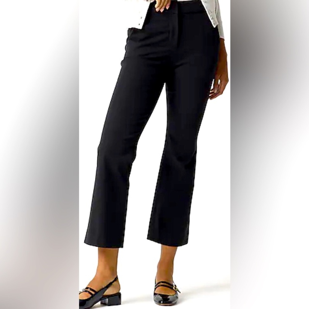 J Crew Kelsey Flare Pant Crop 14 Black NEW Workwear Business Casual Office